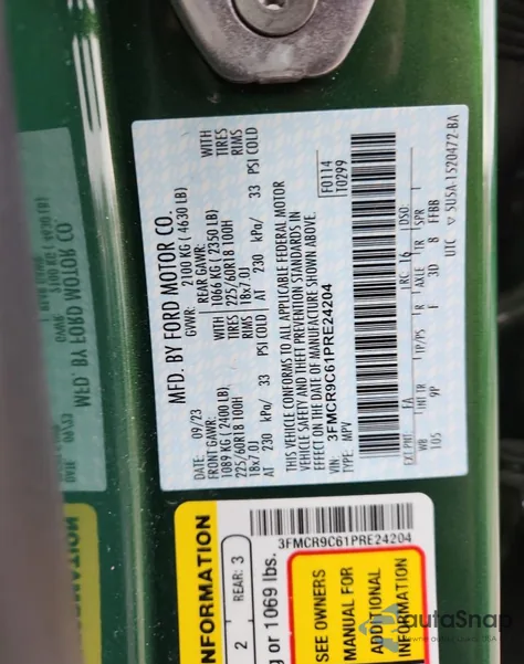 2023 Ford Bronco Sport Outer Banks from USA, damaged, VIN 3FMCR9C61PRE24204